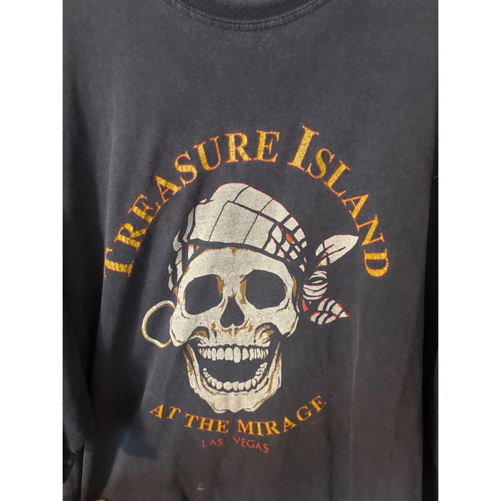 Vintage Treasure Island at the Mirage Las Vegas Pirate Skull T-Shirt Mens XL - Picture 6 of 7